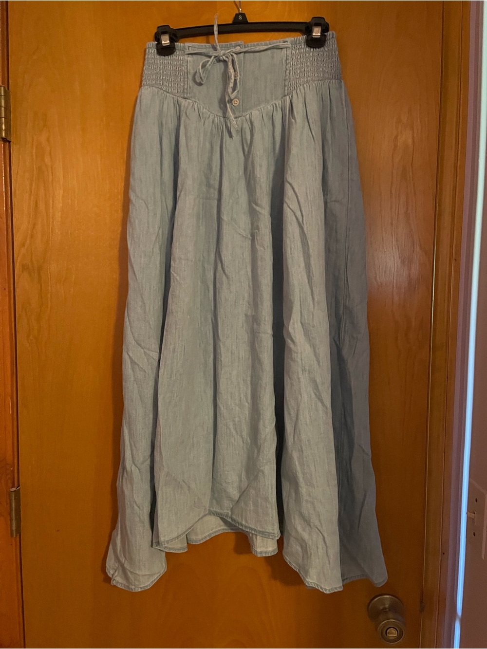 Aerie Chambray Blue Button Front Maxi Skirt - Picture 2 of 5